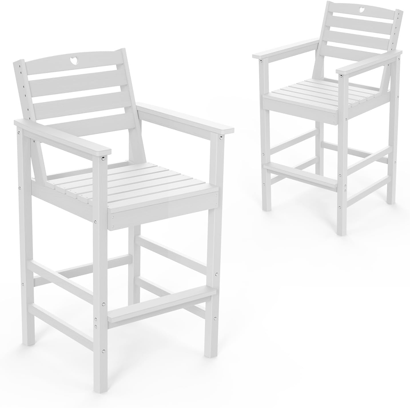 3 Piece Bar Height Patio Table and Chairs Set Weather Resistant HDPE Navy