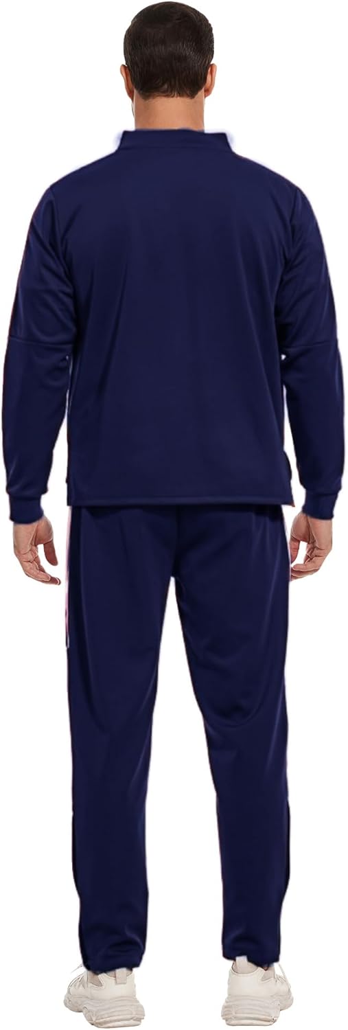 2 Piece Casual Sweat Jogging Suit Set Athletic Full Zip Hoodies