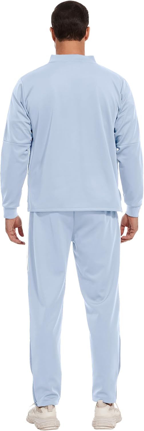 2 Piece Casual Sweat Jogging Suit Set Athletic Full Zip Hoodies
