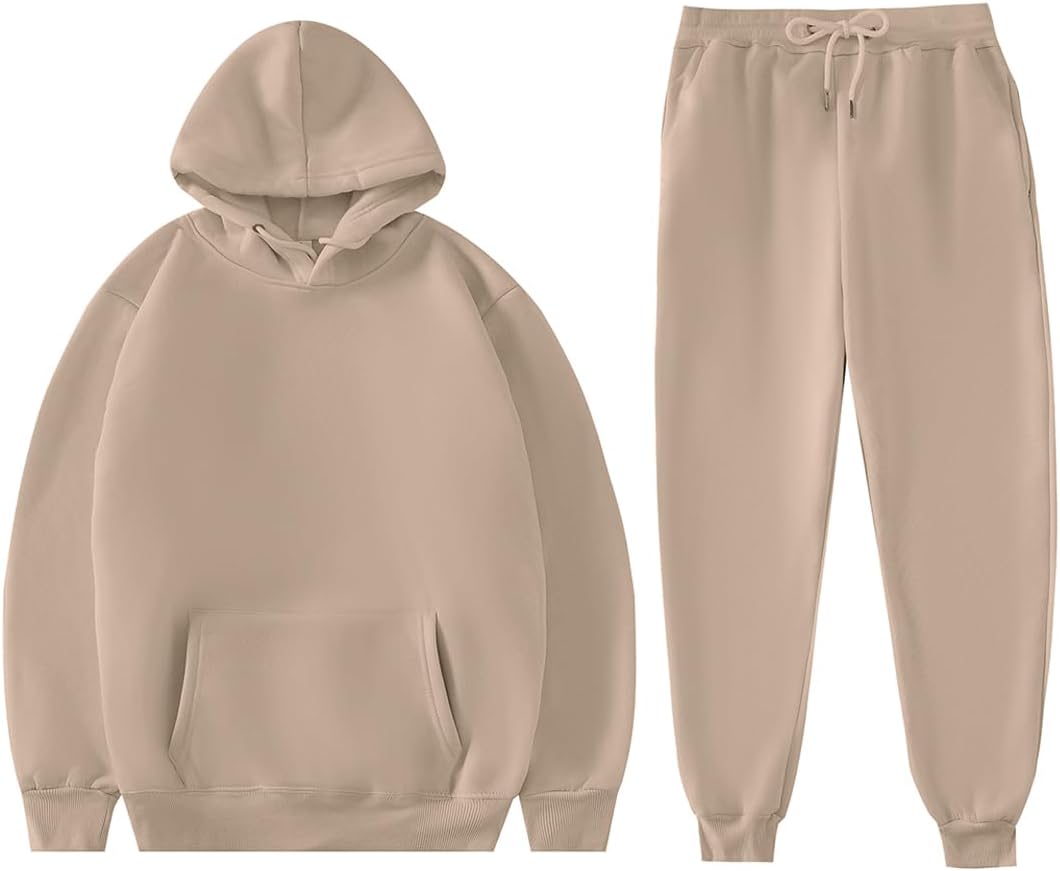 Hooded Sweatshirt 2 Pieces Set Casual Athletic Jogging Clothes