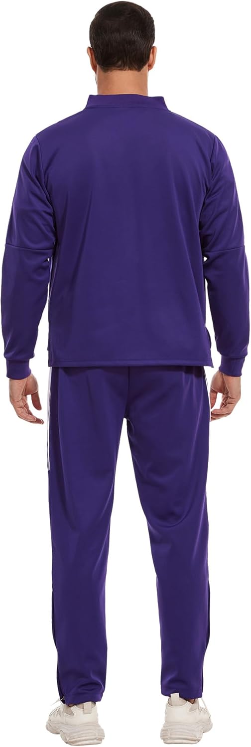 2 Piece Casual Sweat Jogging Suit Set Athletic Full Zip Hoodies