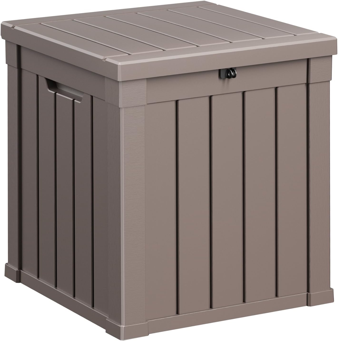 100 Gallon Resin Deck Box Lockable Waterproof Outdoor Storage Black