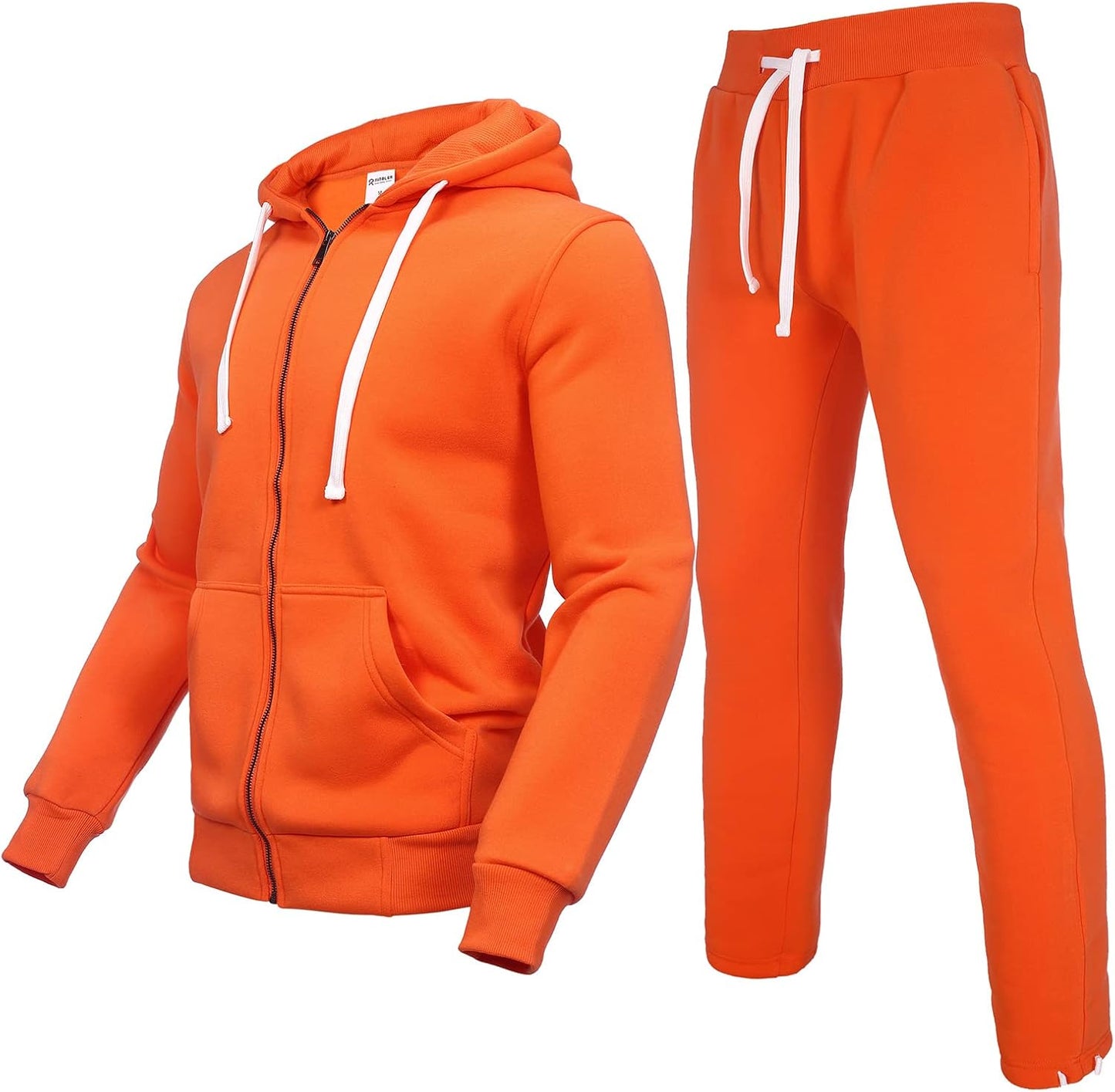2 Piece Casual Sweat Jogging Suit Set Athletic Full Zip Hoodies