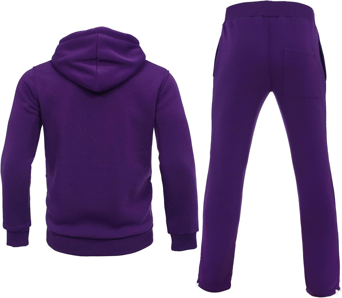 2 Piece Casual Sweat Jogging Suit Set Athletic Full Zip Hoodies