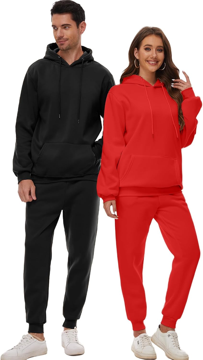 Hooded Sweatshirt 2 Pieces Set Casual Athletic Jogging Clothes