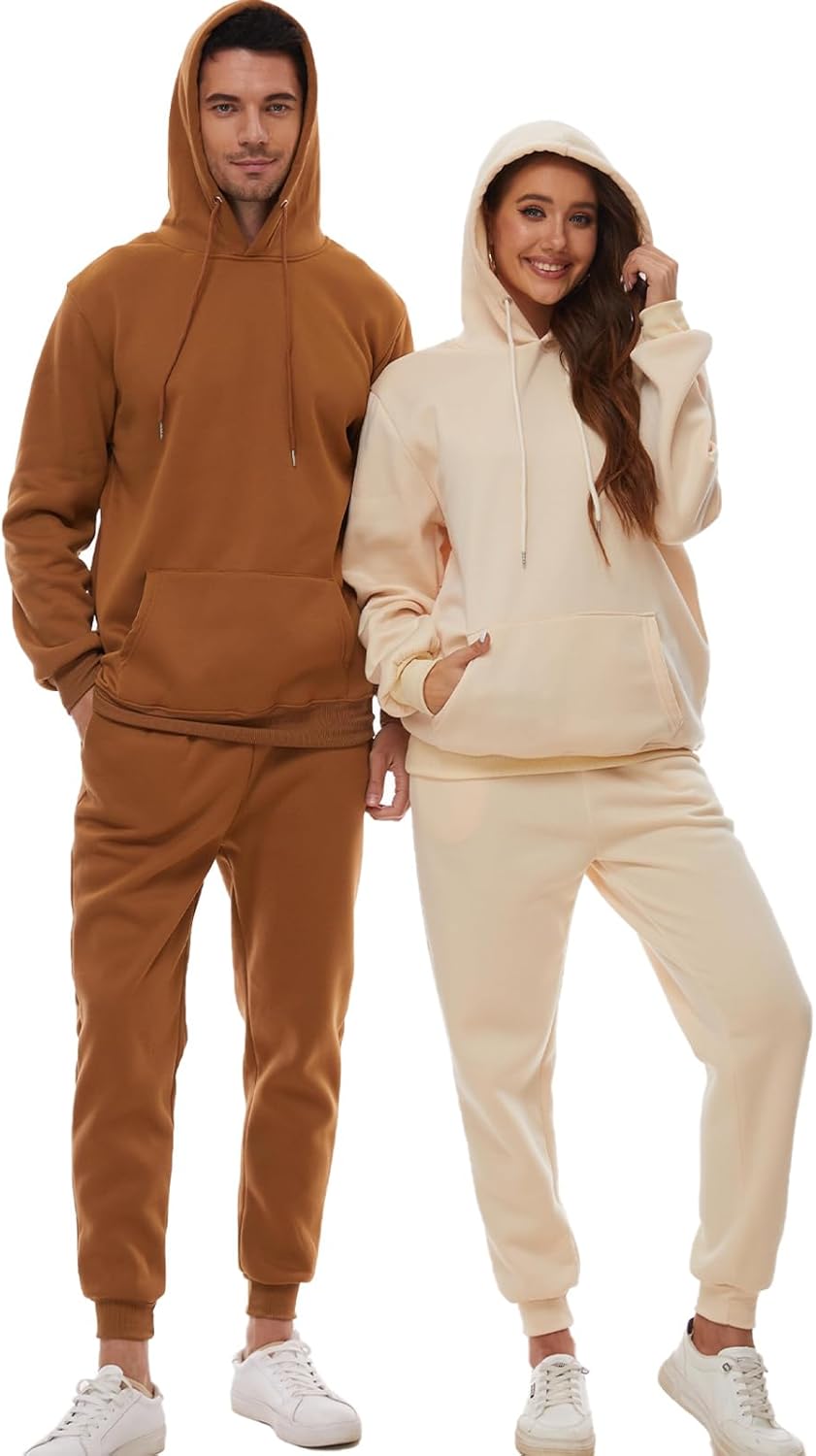 Hooded Sweatshirt 2 Pieces Set Casual Athletic Jogging Clothes