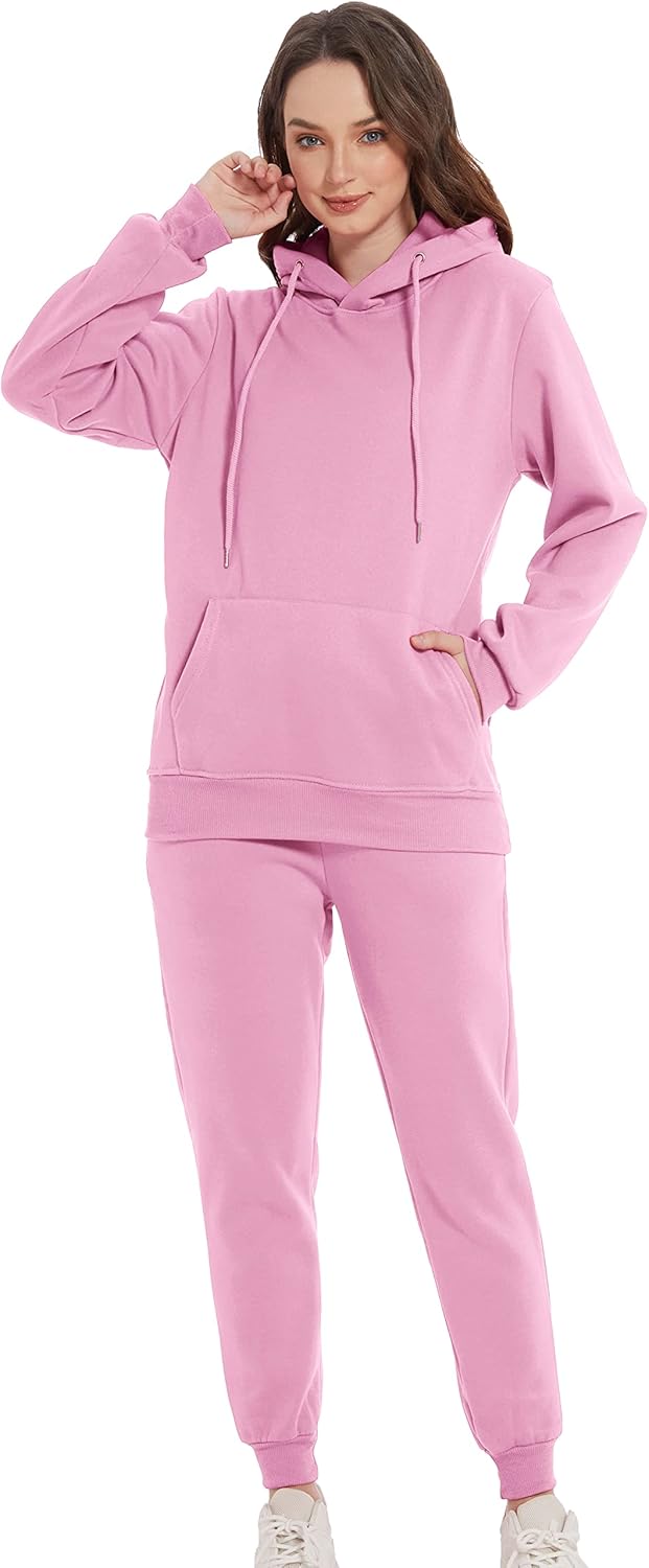 Hooded Sweatshirt 2 Pieces Set Casual Athletic Jogging Clothes