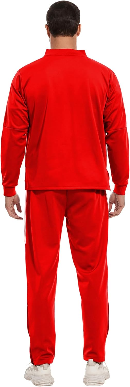 2 Piece Casual Sweat Jogging Suit Set Athletic Full Zip Hoodies