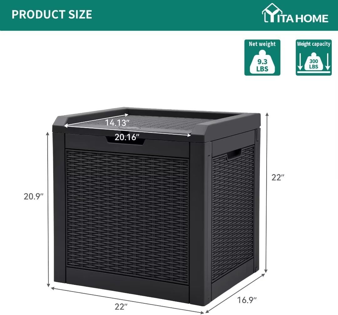 260 Gallon XXL Deck Box Outdoor Resin Lockable Water Resistant Storage Brown
