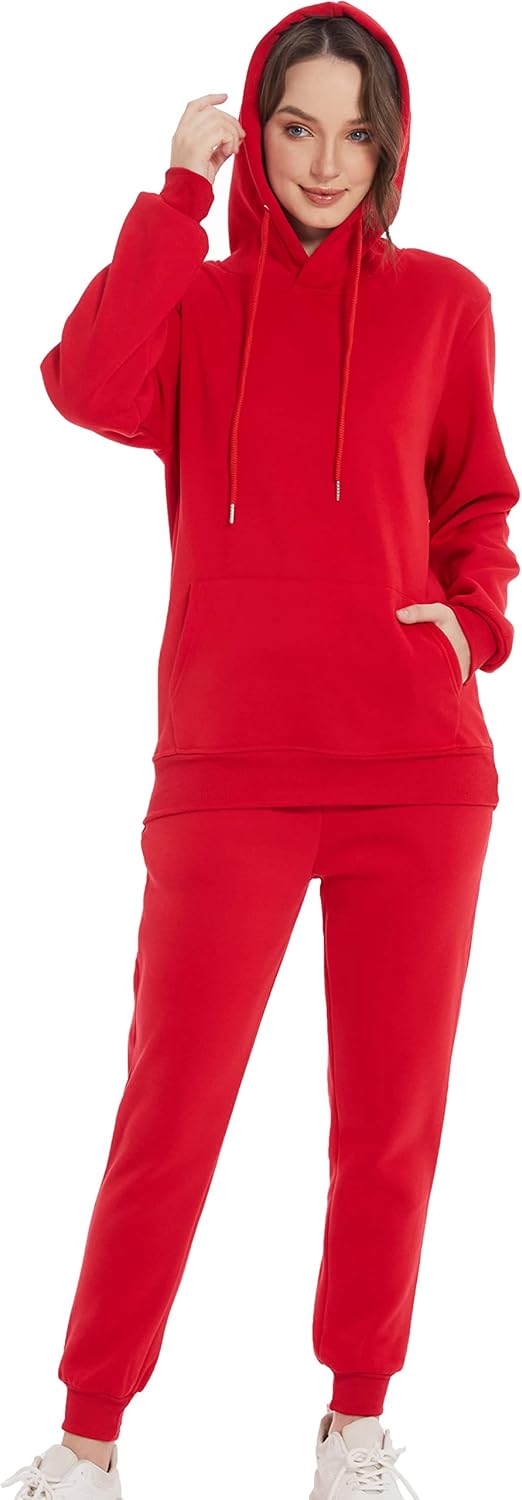 Hooded Sweatshirt 2 Pieces Set Casual Athletic Jogging Clothes
