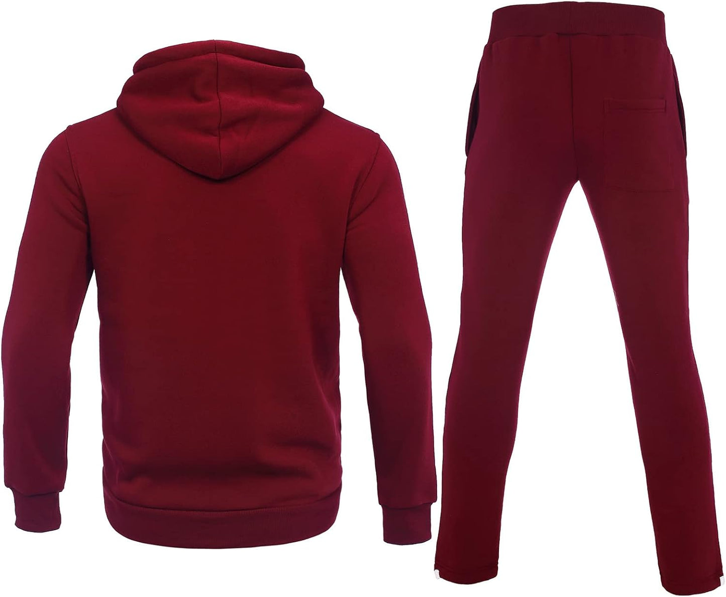 2 Piece Casual Sweat Jogging Suit Set Athletic Full Zip Hoodies