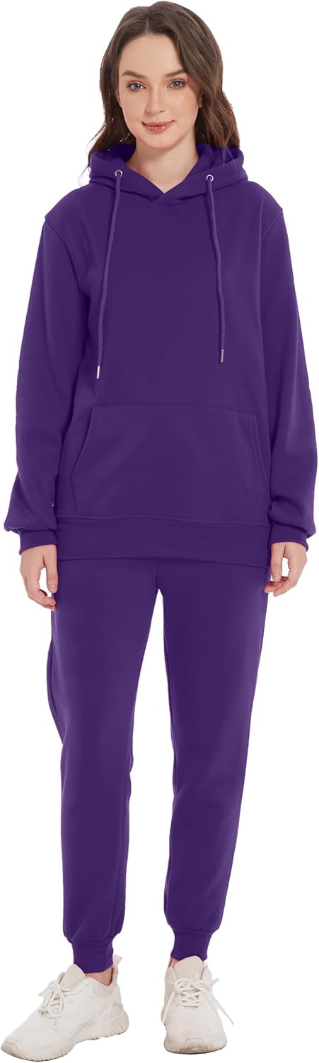 Hooded Sweatshirt 2 Pieces Set Casual Athletic Jogging Clothes