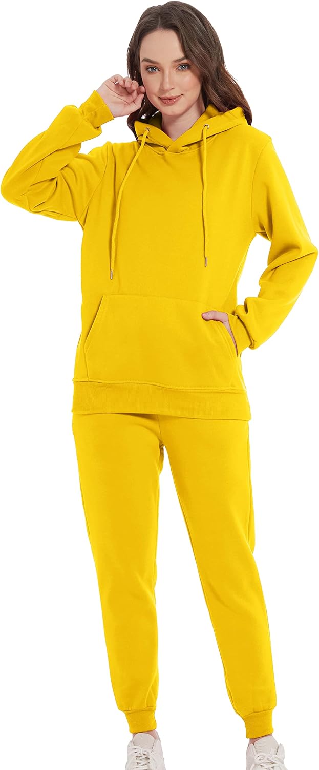 Hooded Sweatshirt 2 Pieces Set Casual Athletic Jogging Clothes