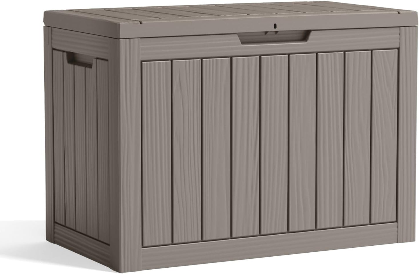 100 Gallon Resin Deck Box Lockable Waterproof Outdoor Storage Black