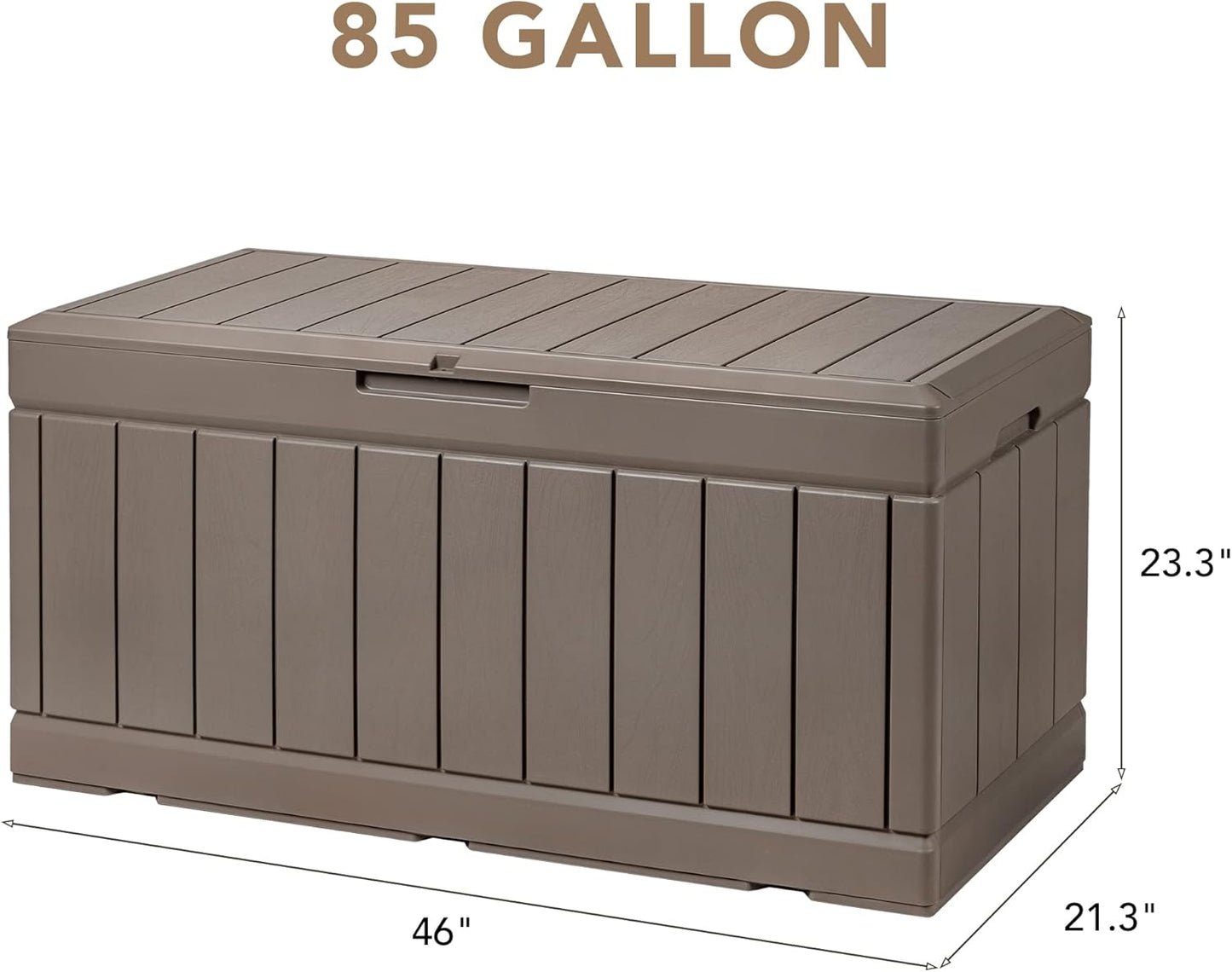100 Gallon Large Resin Deck Box Waterproof Lockable Outdoor Storage Black