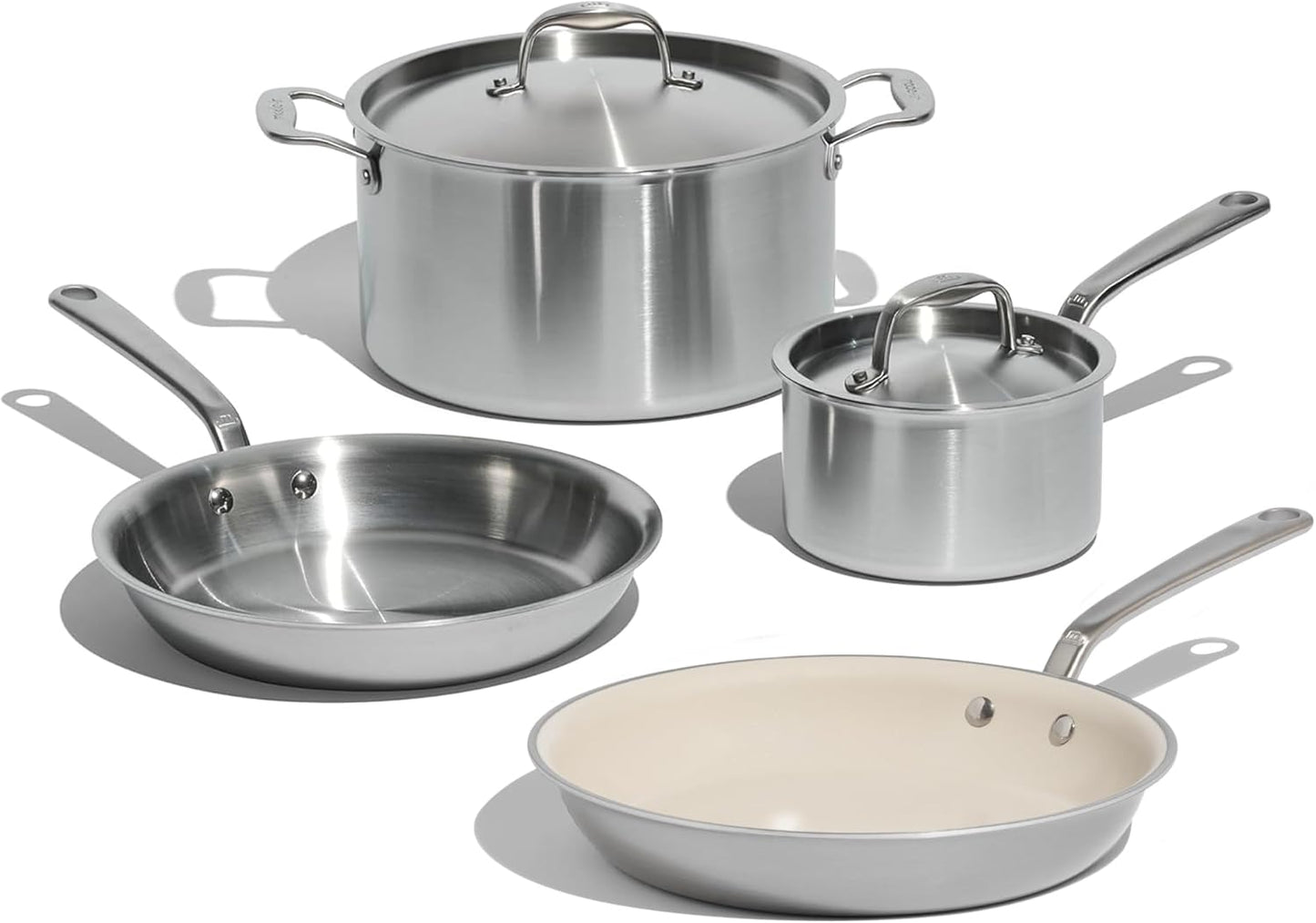 10 Piece Stainless Steel Cookware Set Frying Pans Saucepans Saucier Stock Pot