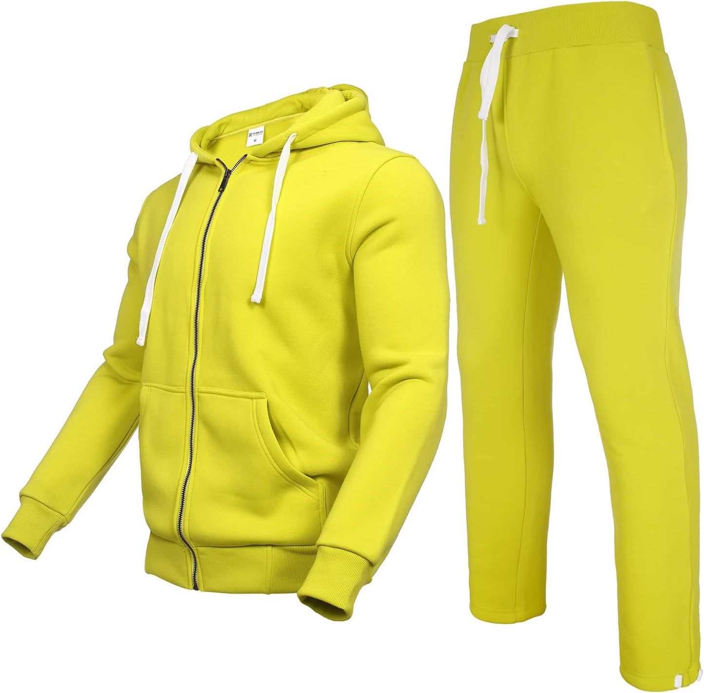 2 Piece Casual Sweat Jogging Suit Set Athletic Full Zip Hoodies