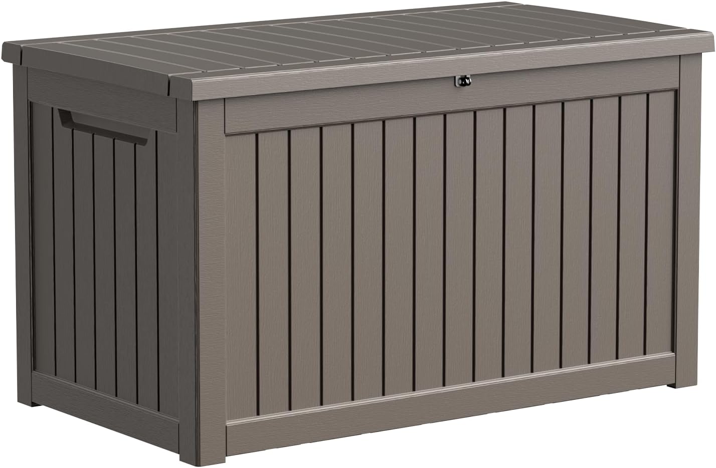 100 Gallon Resin Deck Box Lockable Waterproof Outdoor Storage Black