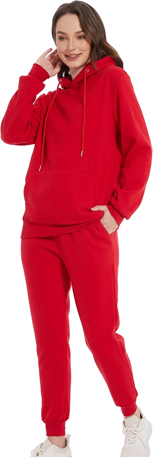 Hooded Sweatshirt 2 Pieces Set Casual Athletic Jogging Clothes