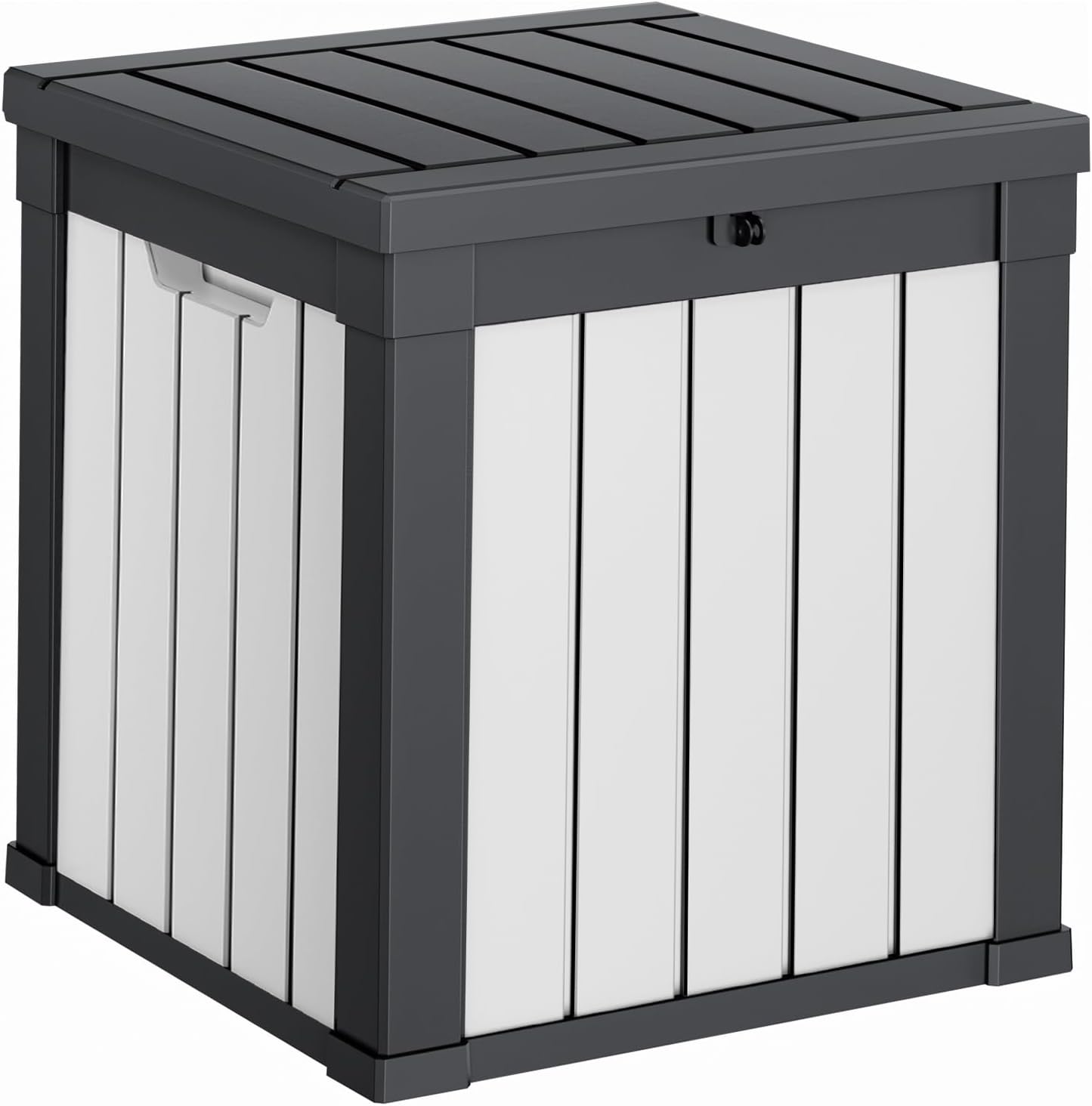 100 Gallon Resin Deck Box Lockable Waterproof Outdoor Storage Black