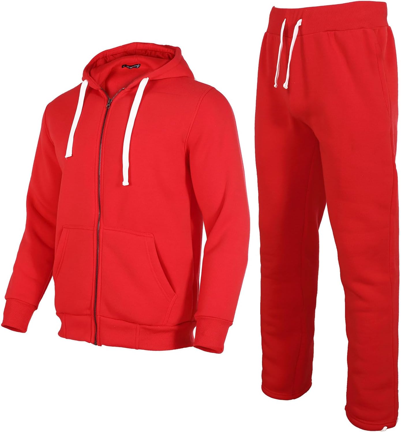2 Piece Casual Sweat Jogging Suit Set Athletic Full Zip Hoodies