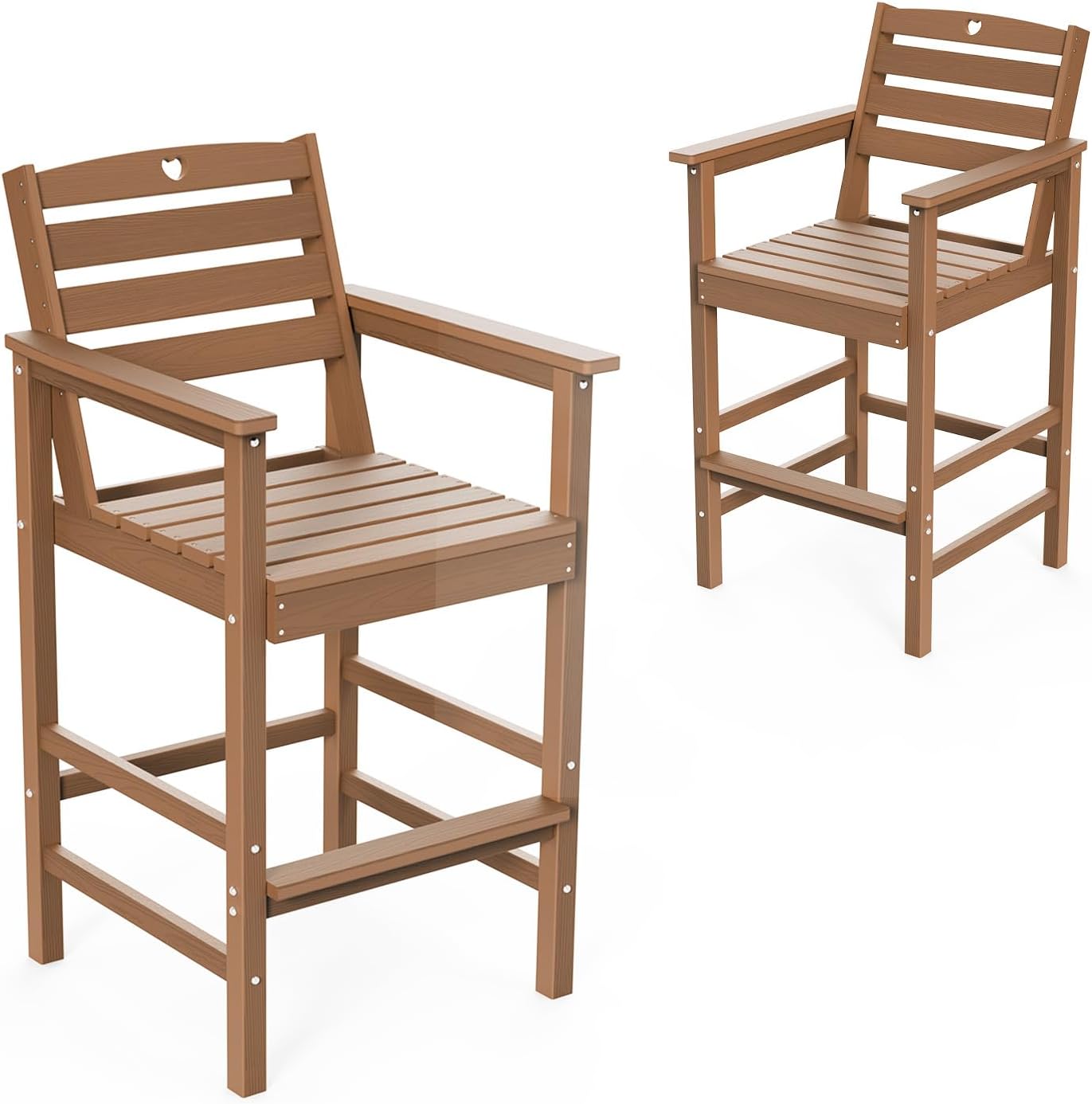 3 Piece Bar Height Patio Table and Chairs Set Weather Resistant HDPE Navy