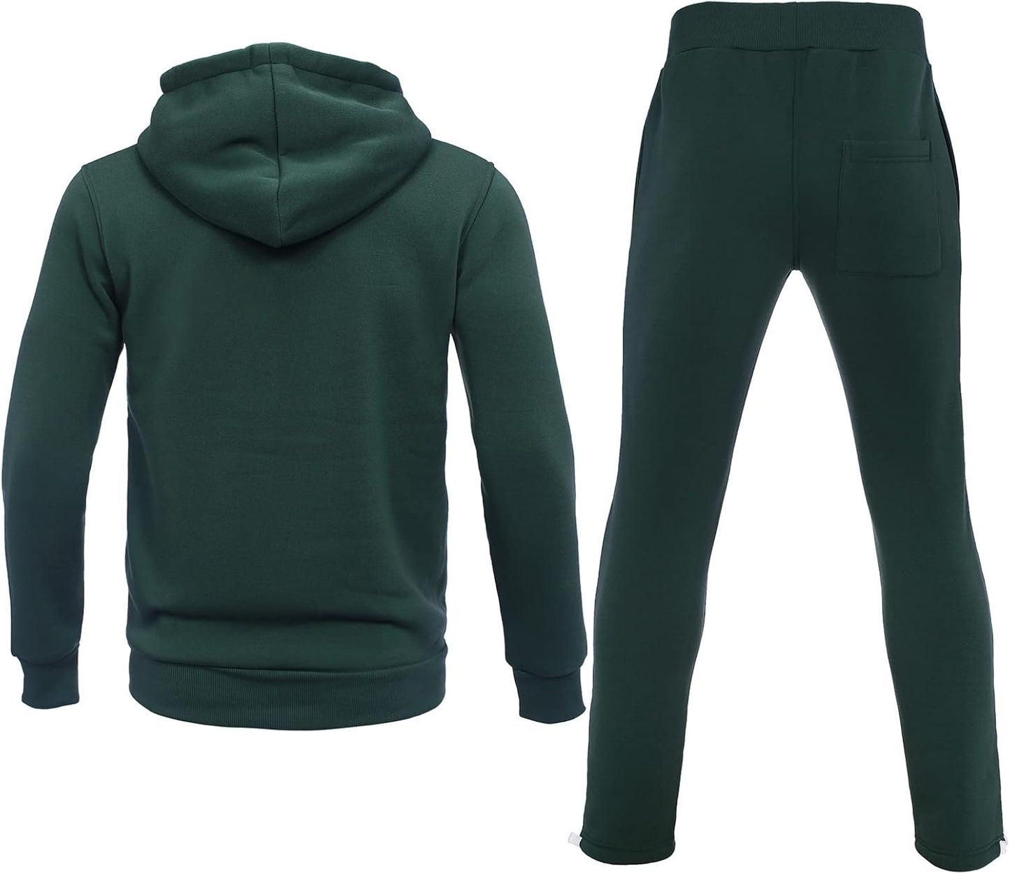 2 Piece Casual Sweat Jogging Suit Set Athletic Full Zip Hoodies
