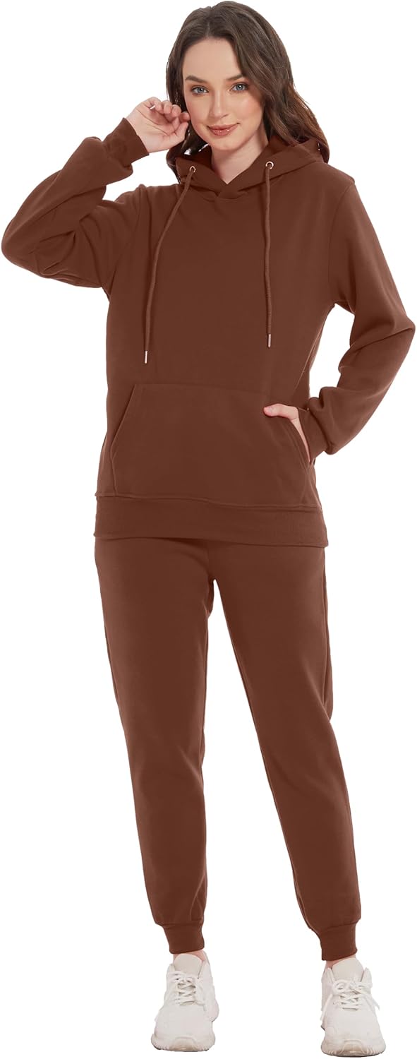 Hooded Sweatshirt 2 Pieces Set Casual Athletic Jogging Clothes