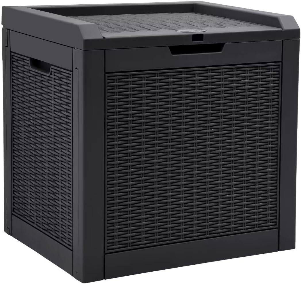 260 Gallon XXL Deck Box Outdoor Resin Lockable Water Resistant Storage Brown