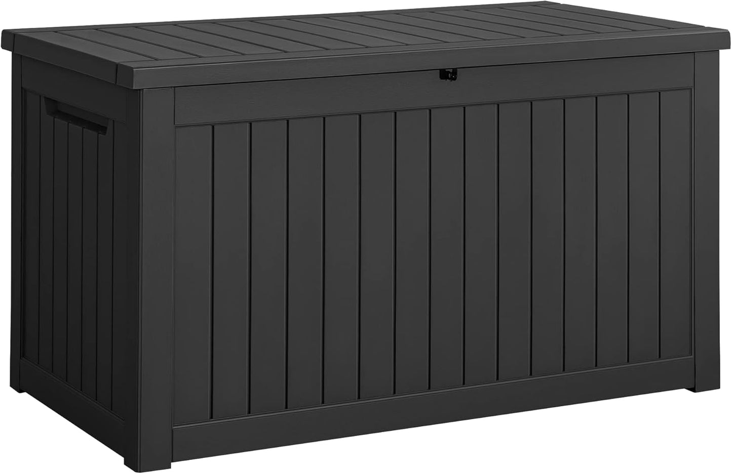 100 Gallon Large Resin Deck Box Waterproof Lockable Outdoor Storage Black