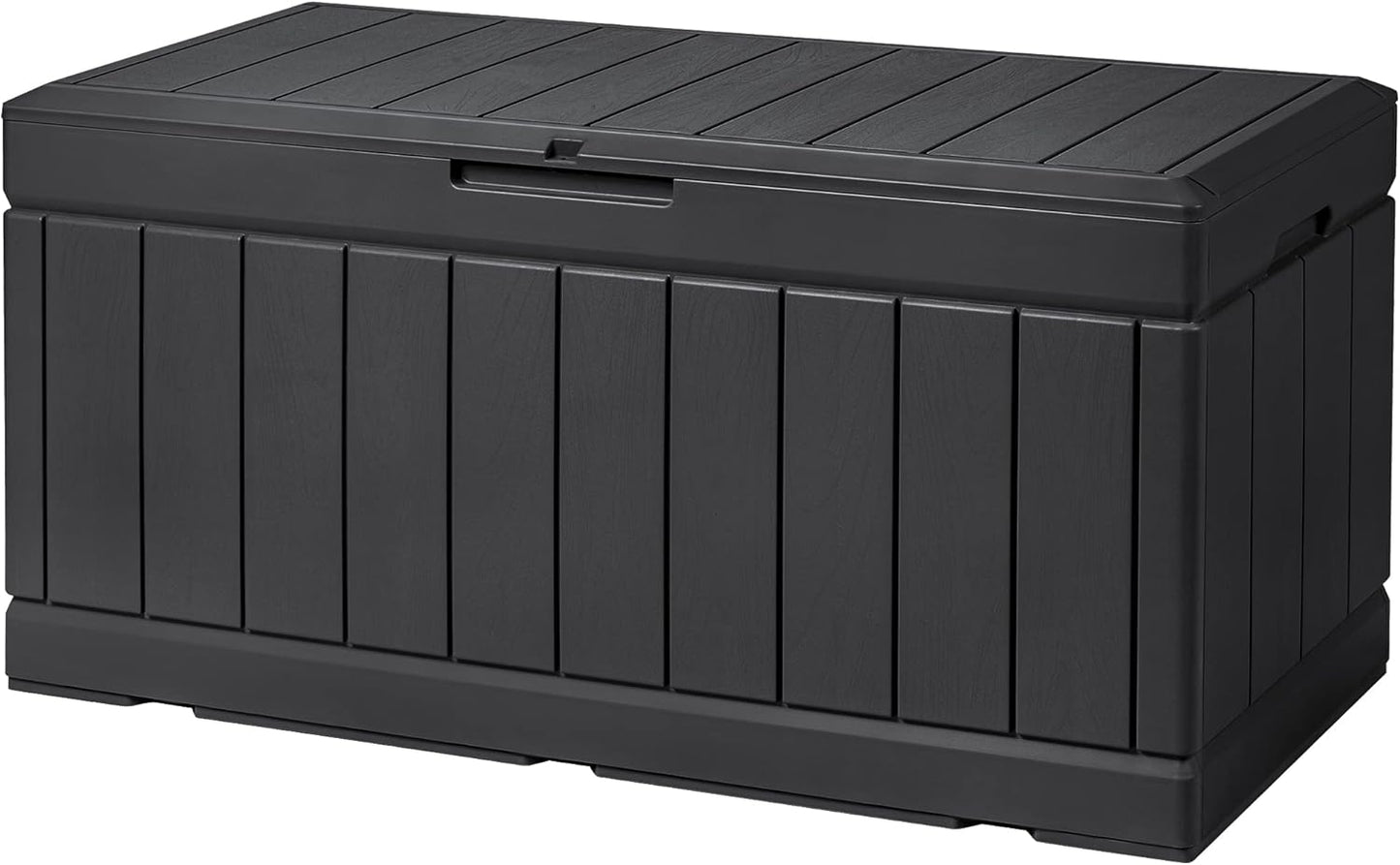 100 Gallon Large Resin Deck Box Waterproof Lockable Outdoor Storage Black