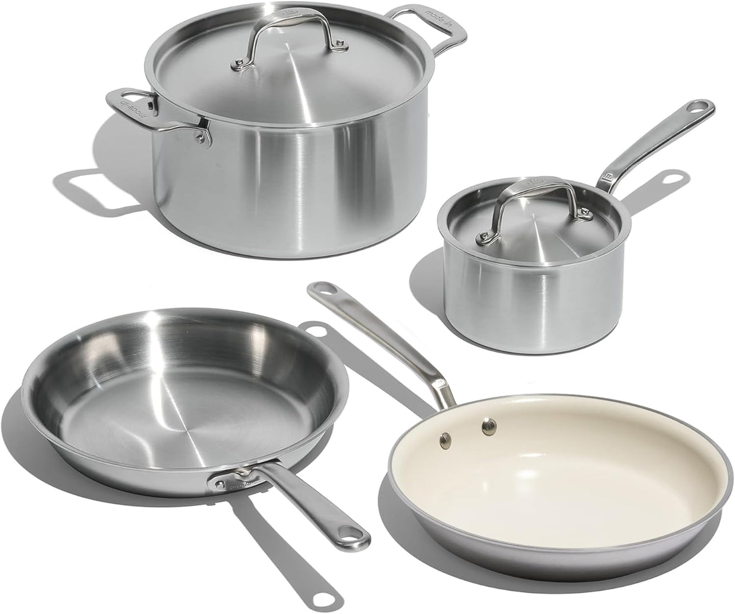 10 Piece Stainless Steel Cookware Set Frying Pans Saucepans Saucier Stock Pot