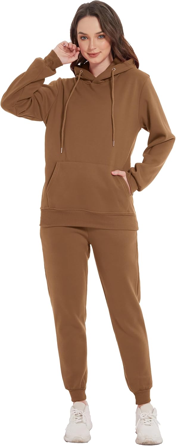 Hooded Sweatshirt 2 Pieces Set Casual Athletic Jogging Clothes
