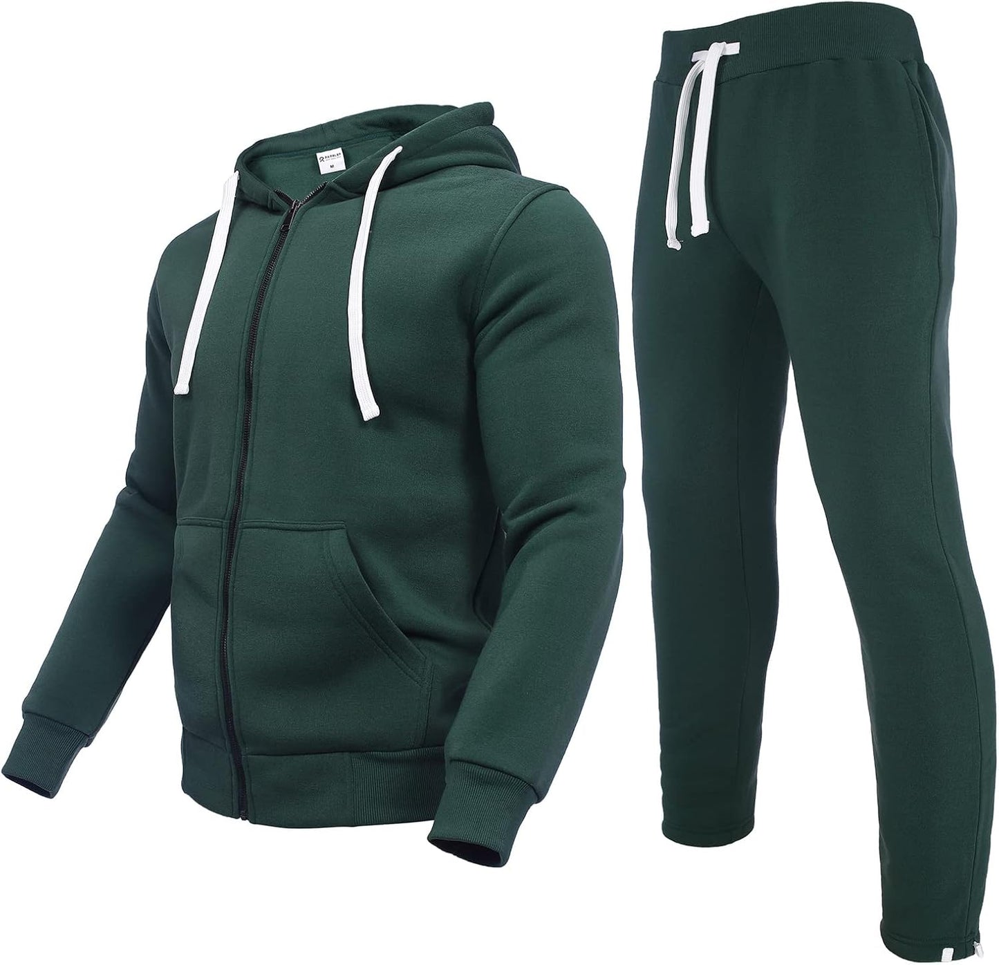 2 Piece Casual Sweat Jogging Suit Set Athletic Full Zip Hoodies