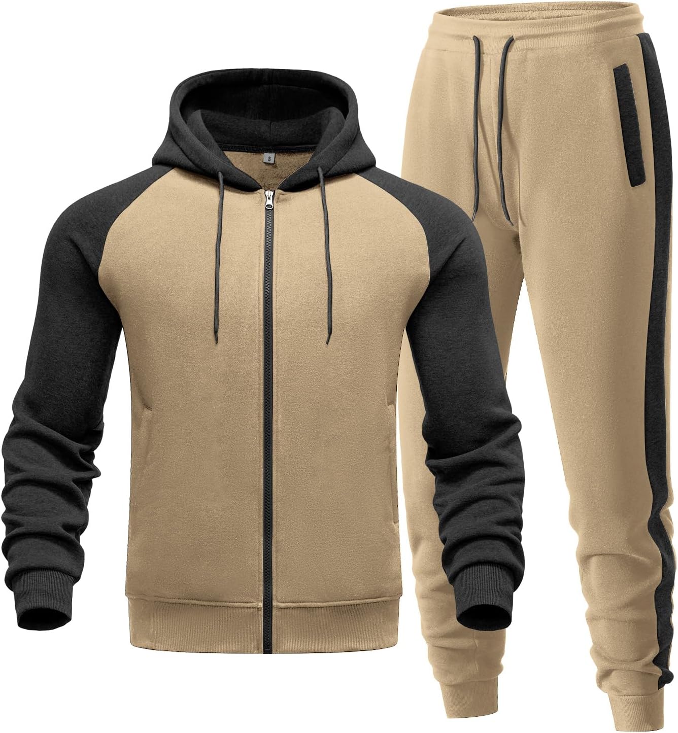 Men's Tracksuit 2 Pieces Set Zip Up Hoodie Outfit with Pockets