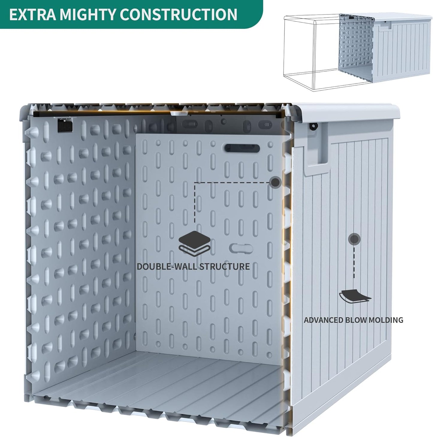 260 Gallon XXL Deck Box Outdoor Resin Lockable Water Resistant Storage Brown