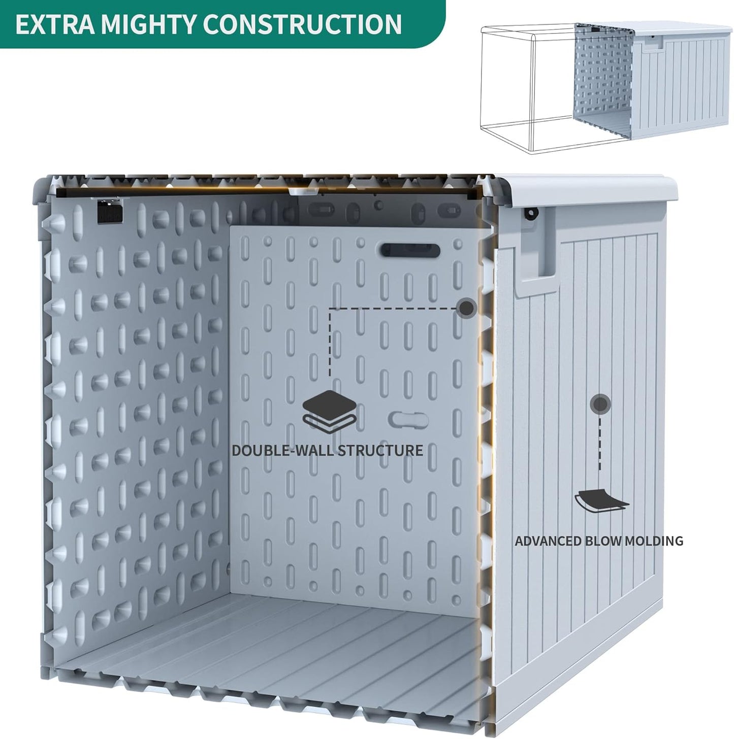 100 Gallon Resin Deck Box Weather Resistant Lockable Outdoor Storage Taupe