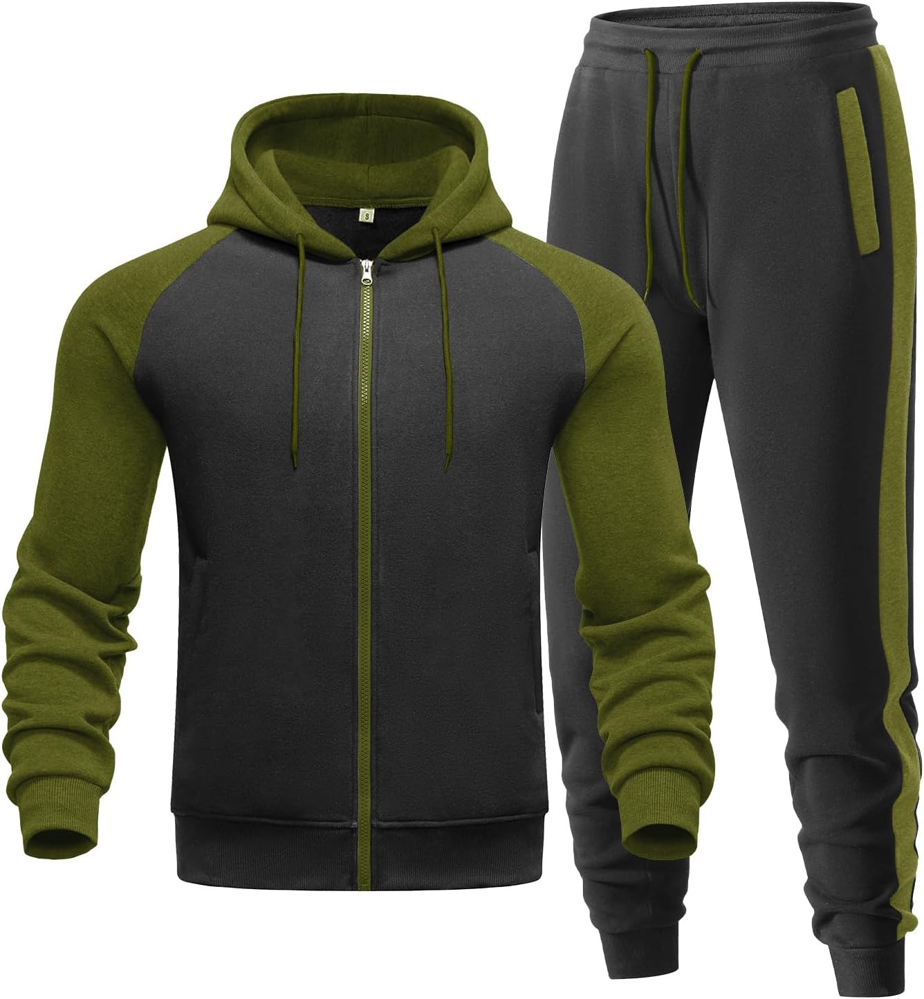 Zip Up Hoodie Sweatsuits Athletic Jogging Suit Set Casual Outfit with Pockets