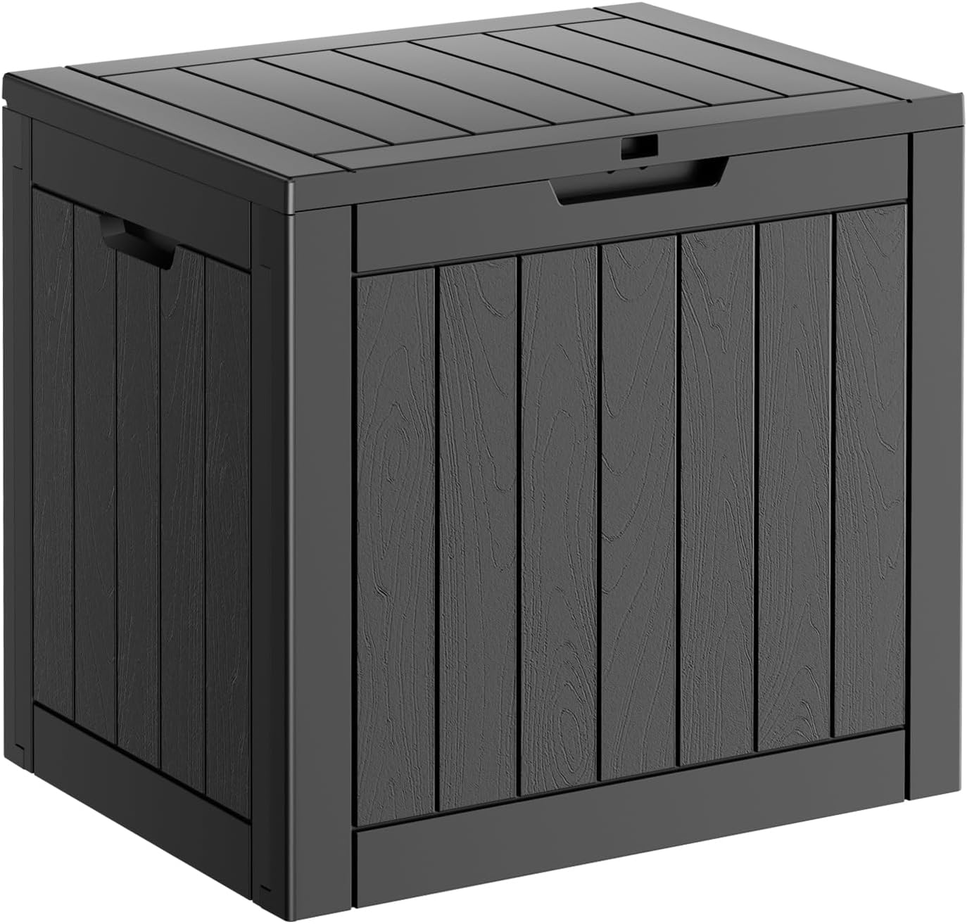 100 Gallon Resin Deck Box Lockable Waterproof Outdoor Storage Black