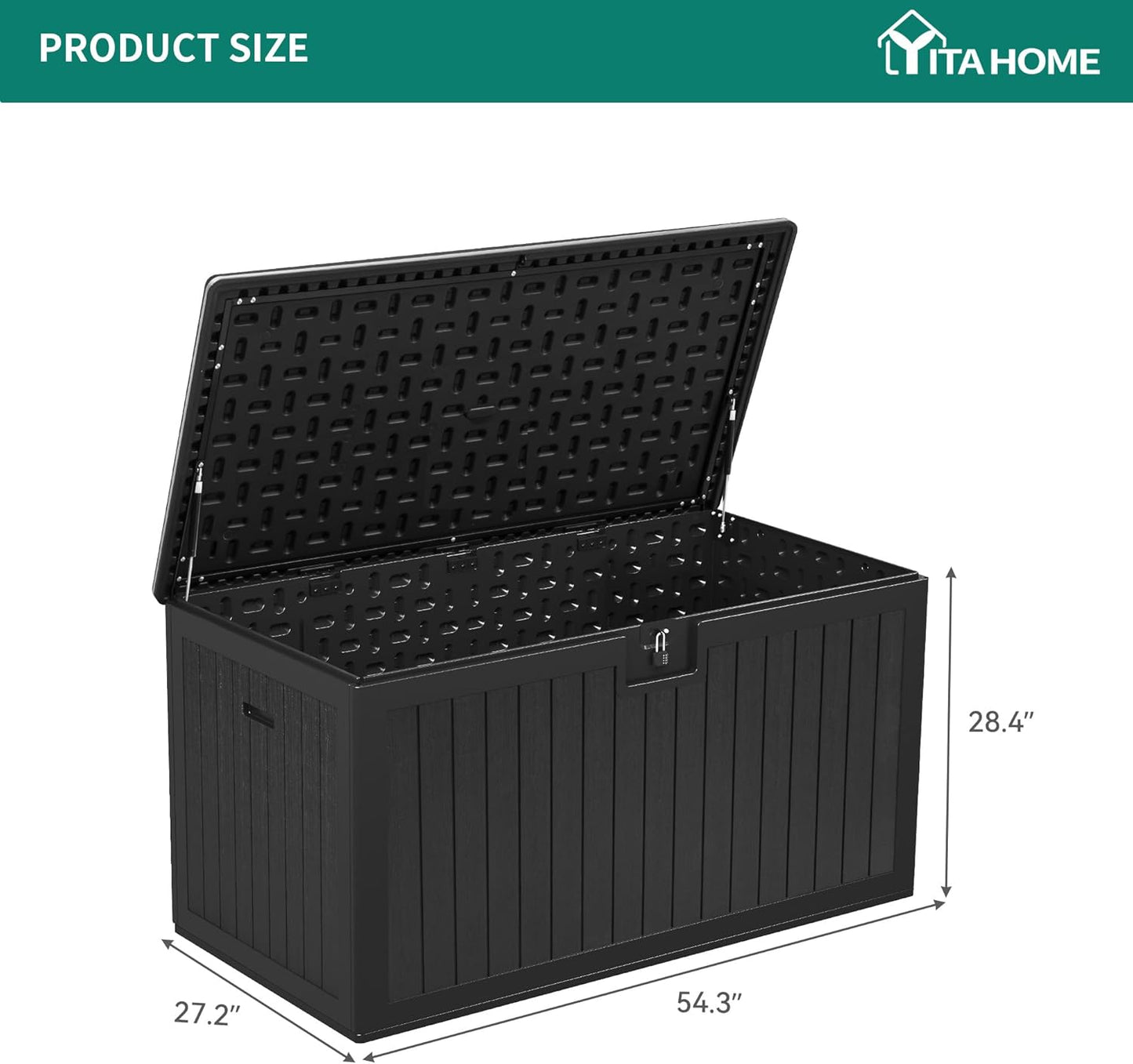 100 Gallon Resin Deck Box Weather Resistant Lockable Outdoor Storage Taupe