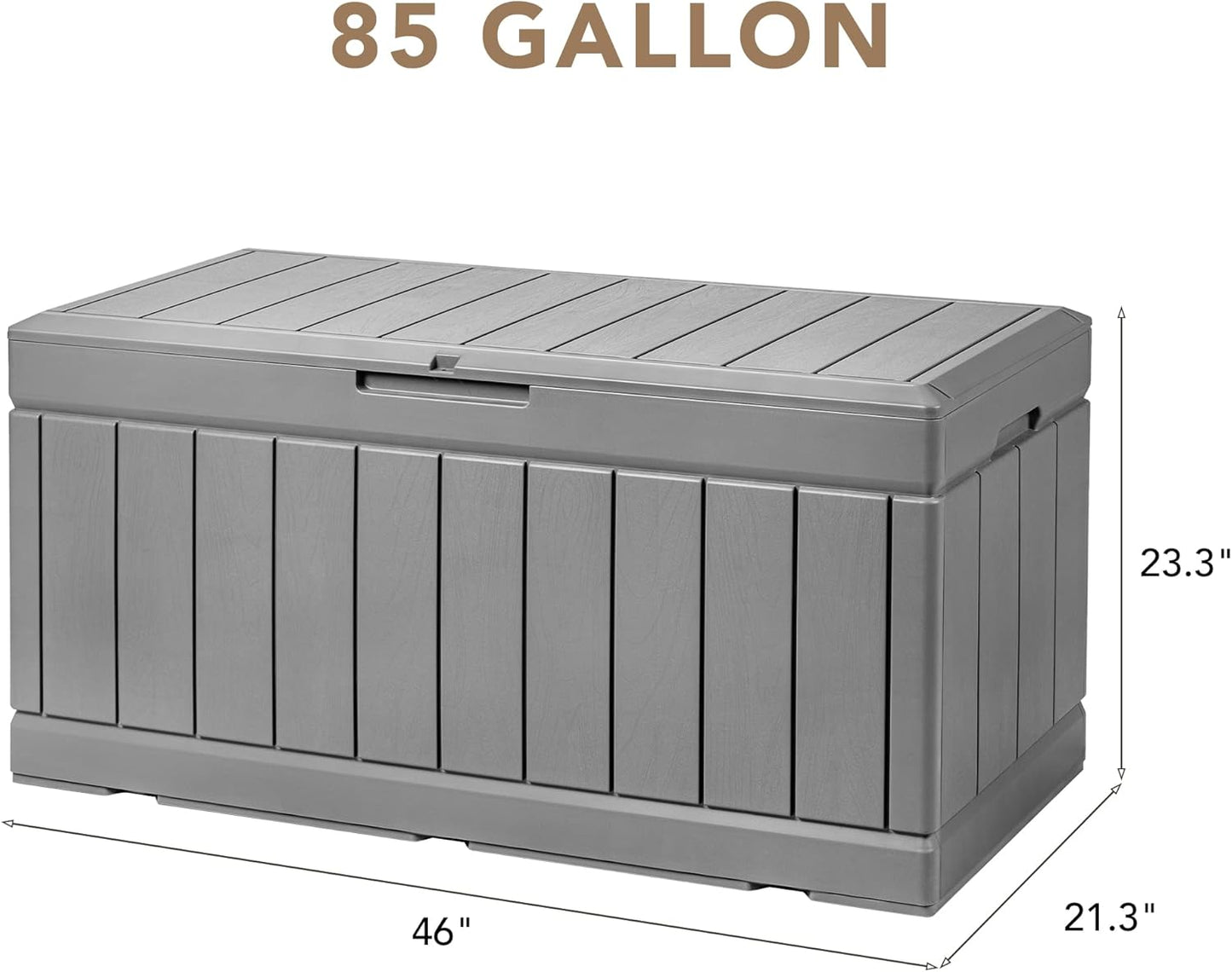 100 Gallon Large Resin Deck Box Waterproof Lockable Outdoor Storage Black