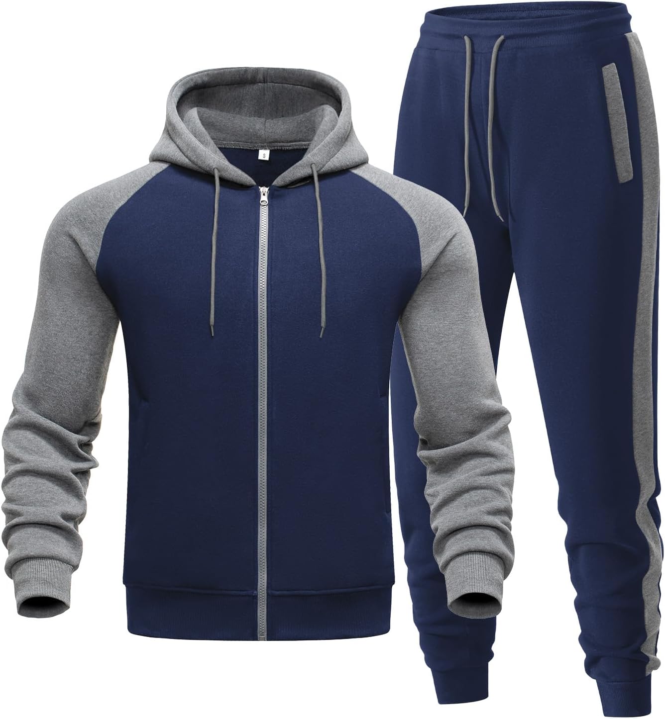 Zip Up Hoodie Sweatsuits Athletic Jogging Suit Set Casual Outfit with Pockets