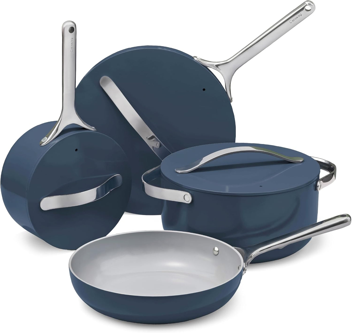 12 Piece Nonstick Ceramic Cookware Set Pots Pans Lids and Kitchen Storage Black