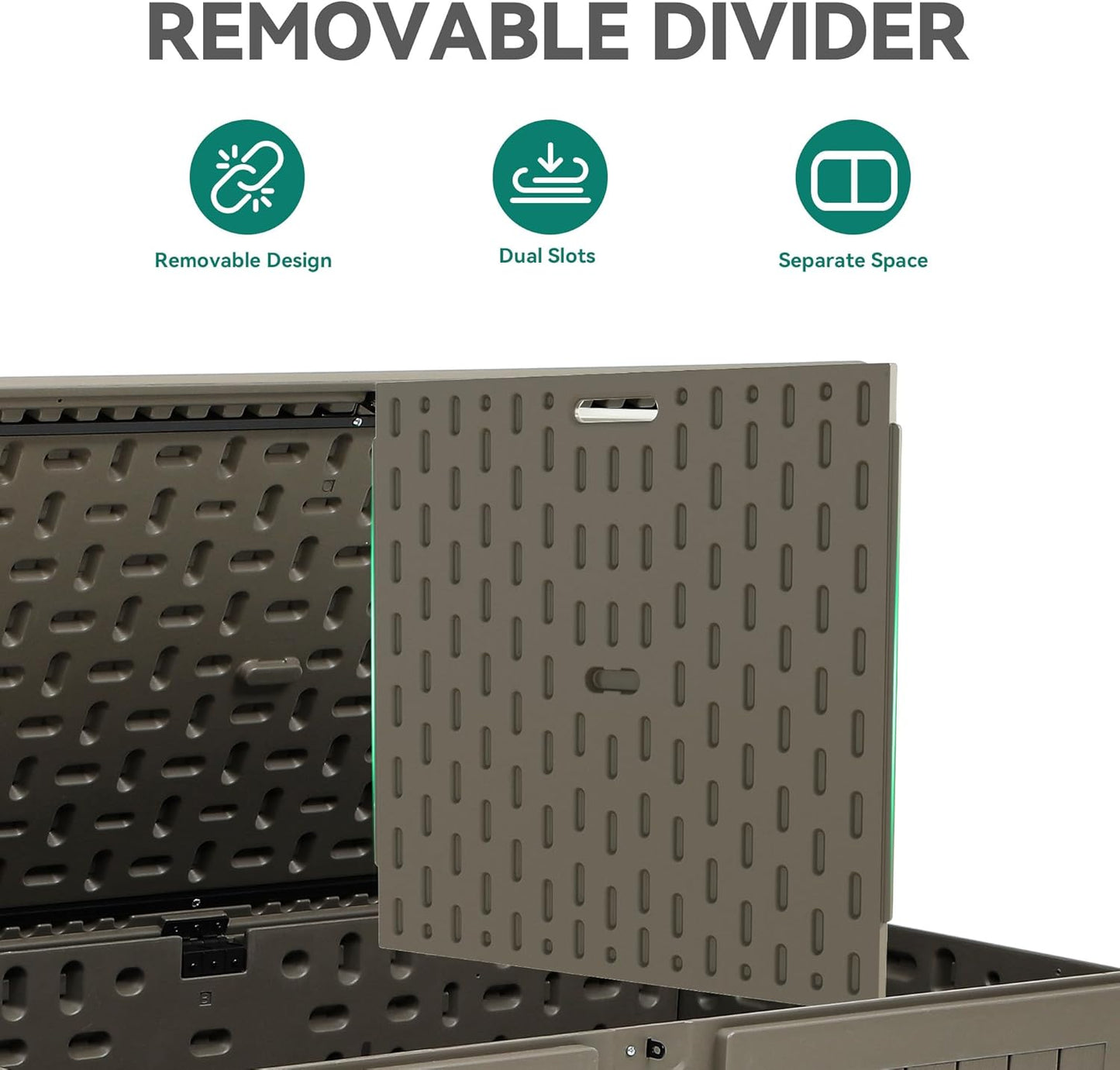 260 Gallon XXL Deck Box Outdoor Resin Lockable Water Resistant Storage Brown