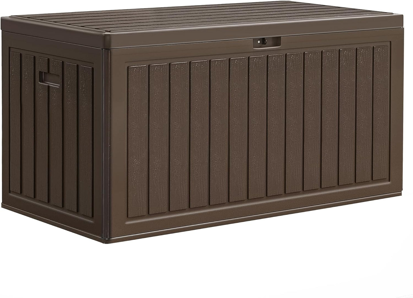 100 Gallon Resin Deck Box Weather Resistant Lockable Outdoor Storage Taupe