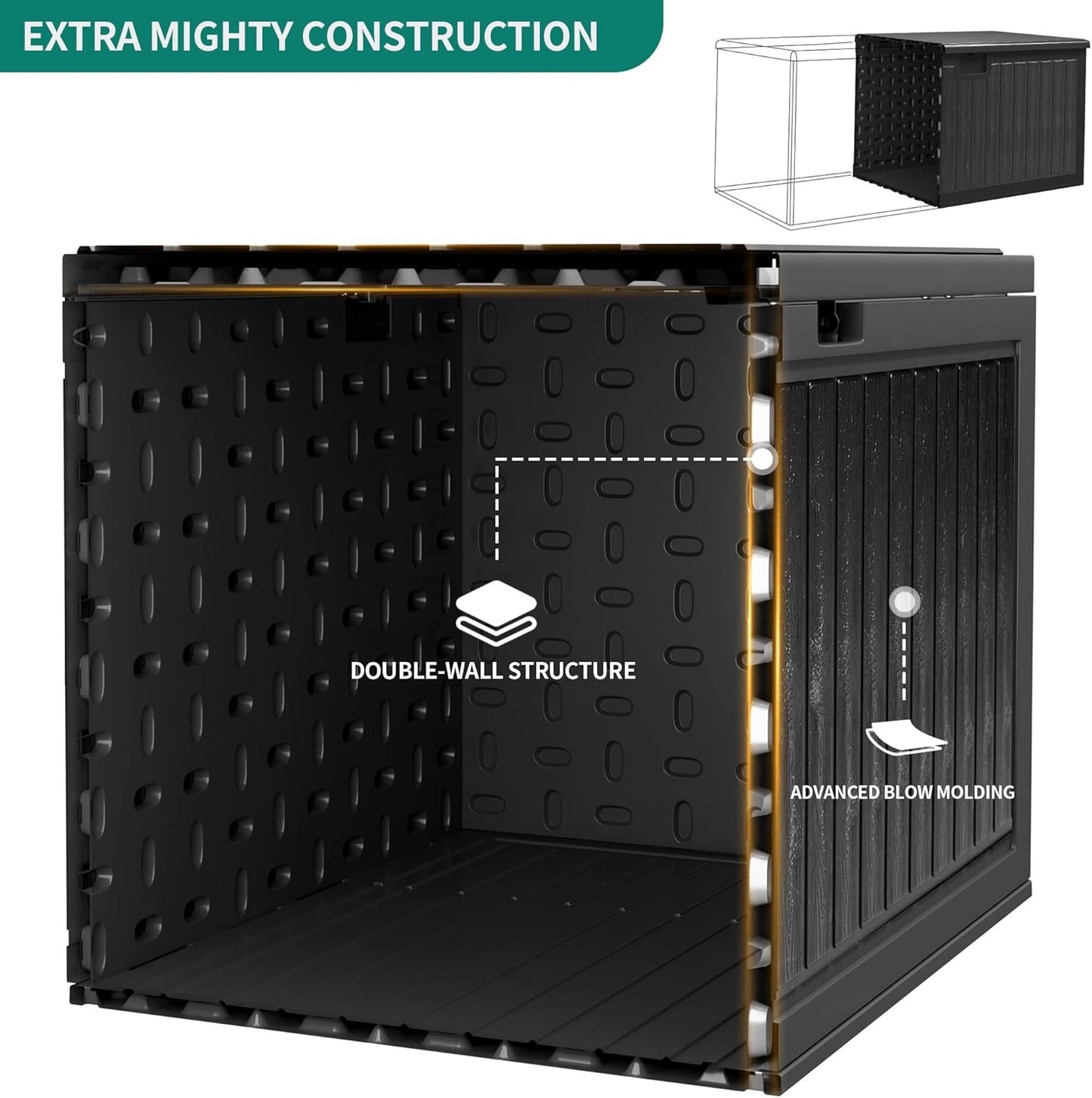 100 Gallon Resin Deck Box Weather Resistant Lockable Outdoor Storage Taupe