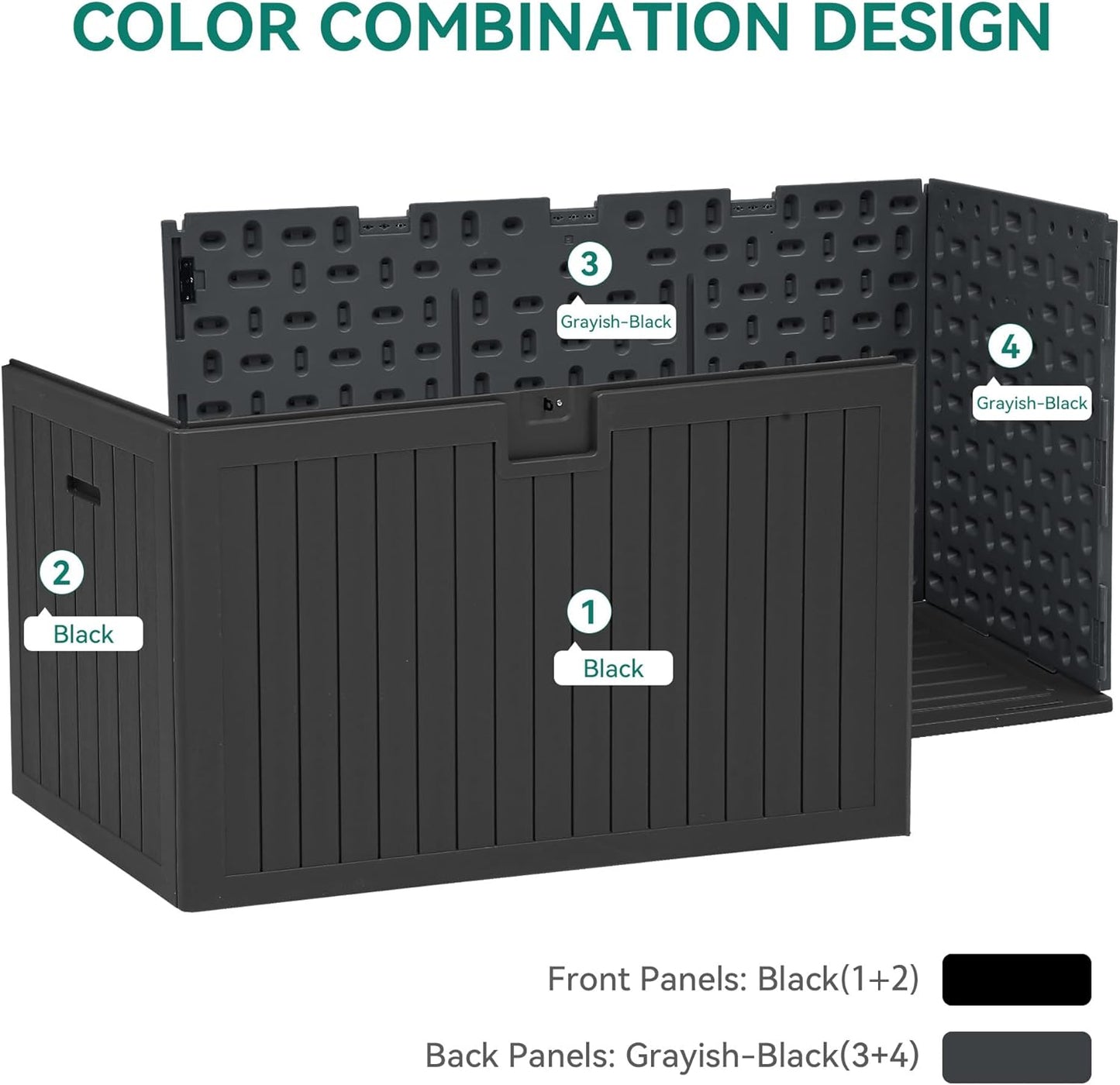 260 Gallon XXL Deck Box Outdoor Resin Lockable Water Resistant Storage Brown