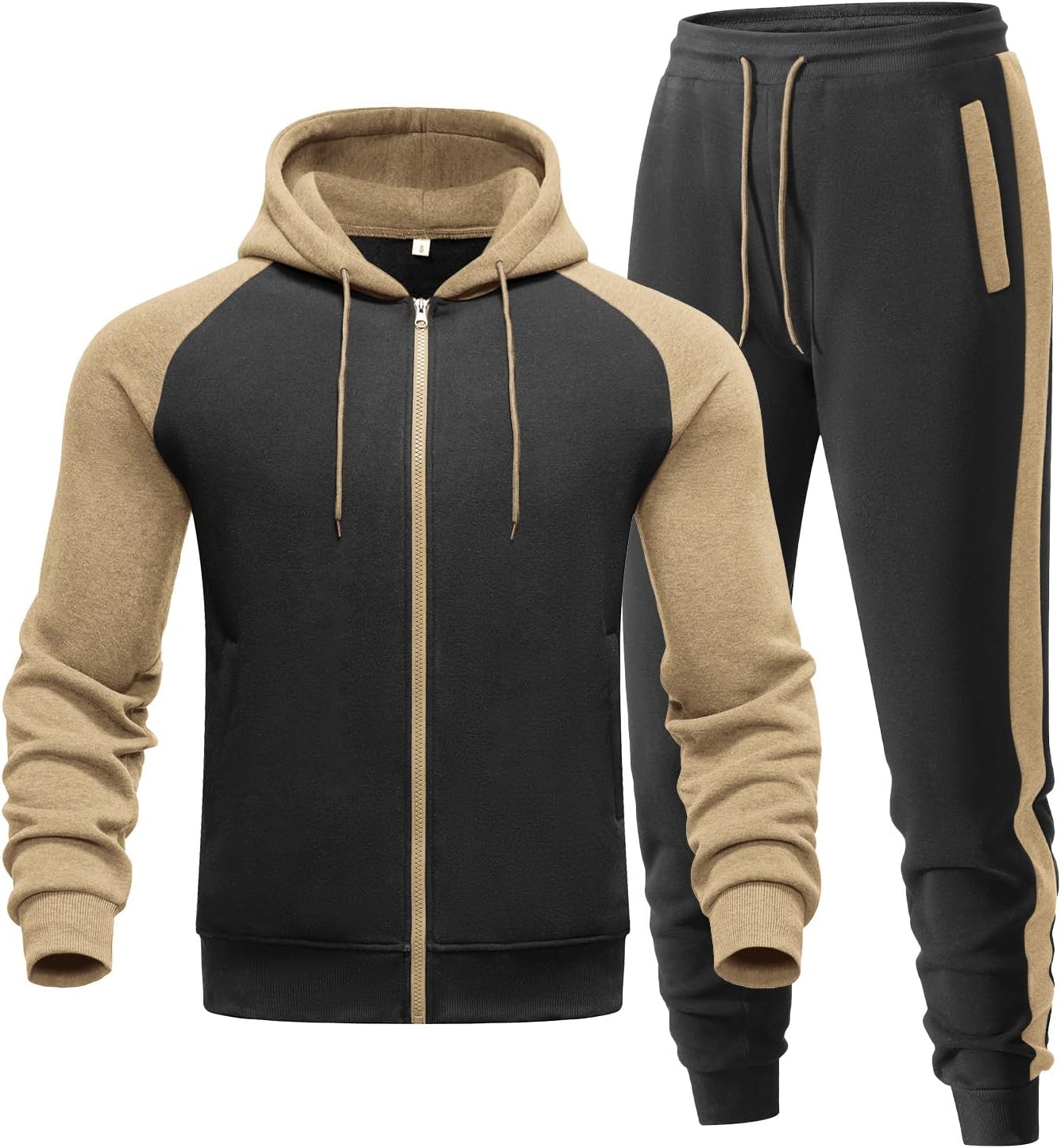 Zip Up Hoodie Sweatsuits Athletic Jogging Suit Set Casual Outfit with Pockets