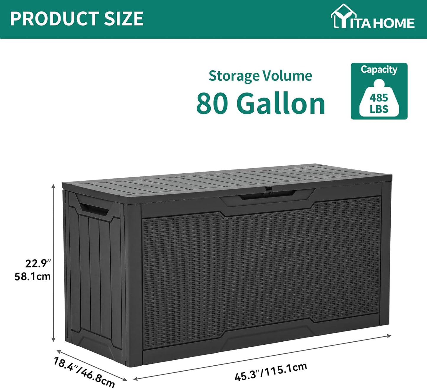 260 Gallon XXL Deck Box Outdoor Resin Lockable Water Resistant Storage Brown