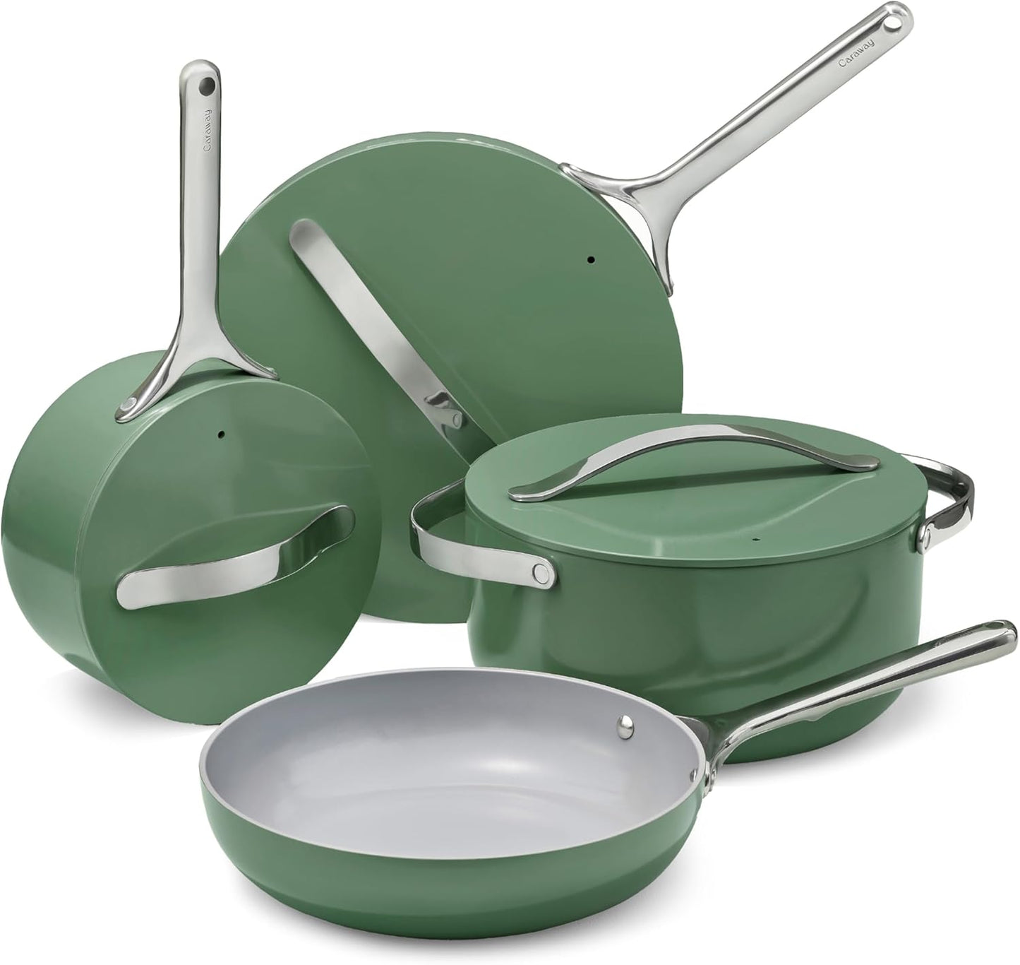 12 Piece Nonstick Ceramic Cookware Set Pots Pans Lids and Kitchen Storage Black